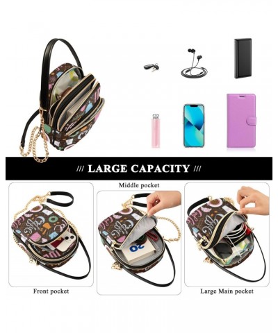 Coffee Cup Crossbody Bag for Women Cell Phone Purse Wallet with Removable Chain Shoulder Handbag for Travel Phone Passport Wo...