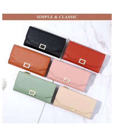 Vegan Clutch Bag for Women, Multi-Pocket Zipper Long Wallets Soft PU Leather Purses Fashion Card Holder (Yellow) Yellow $15.8...