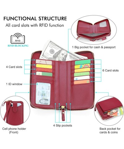 Small Crossbody Cell Phone Purse for Women, Lightweight Mini Shoulder Bag Wallet with Credit Card Slots Z01-wine Red $10.56 C...