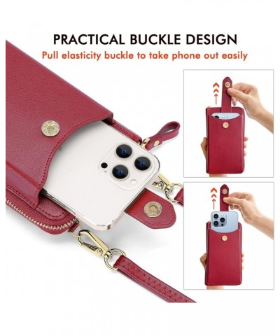 Small Crossbody Cell Phone Purse for Women, Lightweight Mini Shoulder Bag Wallet with Credit Card Slots Z01-wine Red $10.56 C...