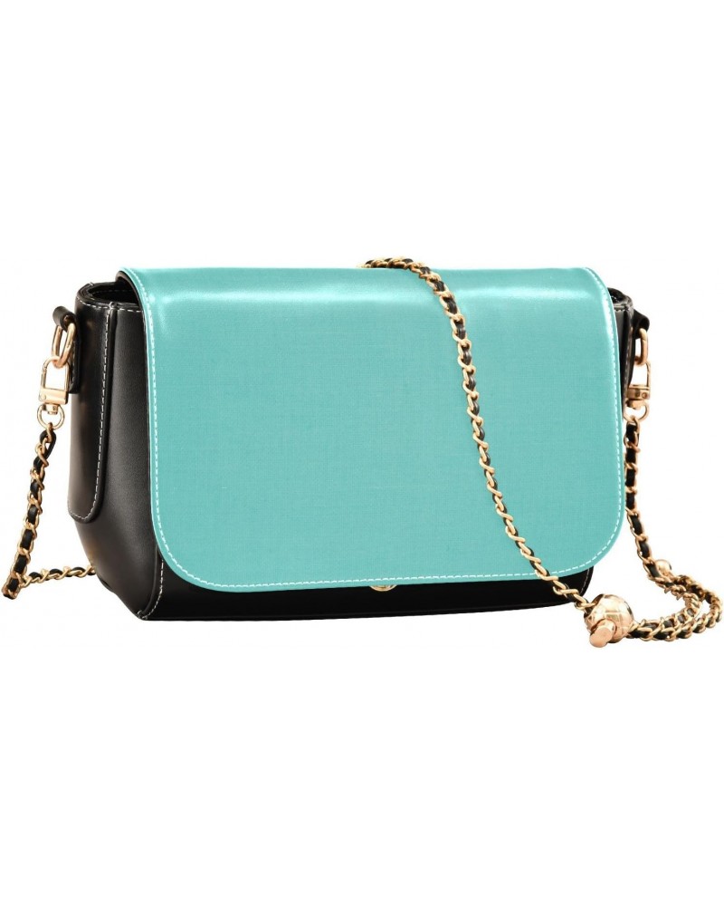 Crossbody Handbag Turquoise PU Leather Shoulder Bag Sturdy Travel Pouch Compact Chic Bag for Women Everyday Use Holiday Birth...