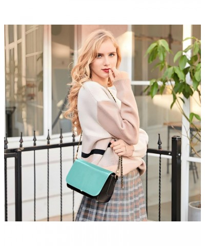 Crossbody Handbag Turquoise PU Leather Shoulder Bag Sturdy Travel Pouch Compact Chic Bag for Women Everyday Use Holiday Birth...