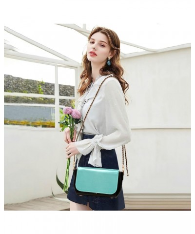 Crossbody Handbag Turquoise PU Leather Shoulder Bag Sturdy Travel Pouch Compact Chic Bag for Women Everyday Use Holiday Birth...