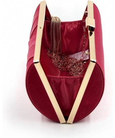 Women and Ladies Satin Evening bags Wedding Clutches Handbags with Tassel Pendant Red $30.35 Evening Bags