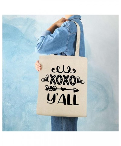 XOXO Y'all Canvas Tote Bag with Handle Cute Book Bag Shopping Shoulder Bag Romantic Gifts for Women Girls Style-1 $12.17 Shou...