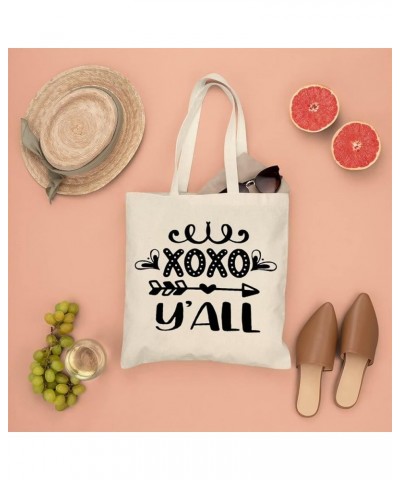 XOXO Y'all Canvas Tote Bag with Handle Cute Book Bag Shopping Shoulder Bag Romantic Gifts for Women Girls Style-1 $12.17 Shou...