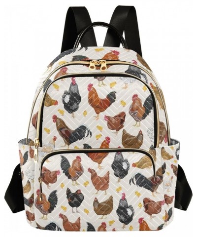 Small Backpack for Women Travel Bag Hens Roosters Chickens Daypack Purse Fashion Shoulder Bag Rucksack Small B255 $11.96 Back...