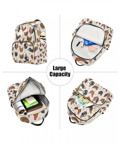 Small Backpack for Women Travel Bag Hens Roosters Chickens Daypack Purse Fashion Shoulder Bag Rucksack Small B255 $11.96 Back...