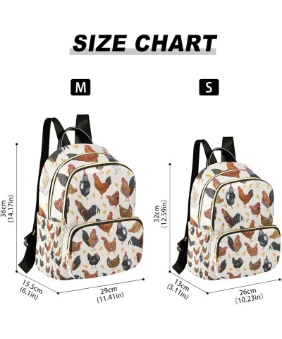 Small Backpack for Women Travel Bag Hens Roosters Chickens Daypack Purse Fashion Shoulder Bag Rucksack Small B255 $11.96 Back...