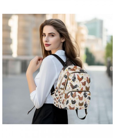 Small Backpack for Women Travel Bag Hens Roosters Chickens Daypack Purse Fashion Shoulder Bag Rucksack Small B255 $11.96 Back...