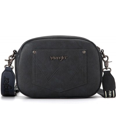 Crossbody Purses for Women Trendy Camera Snapshot Bag with Wide Strap Retro Navy $23.84 Crossbody Bags