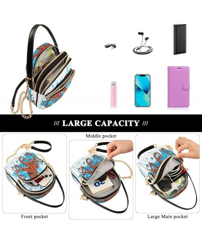 Crossbody Bags for Women Quilted Chain Crossbody Purses Trendy Curl and Intertwined Cross Body Phone Purse Handbag Octopus 10...