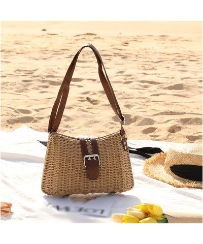 Women's Summer -Shoulder Portable Bag Woven Bag Messenger Rattan Bag (Color : Argento, Size : Talla ?nica) Talla ?nica D $58....