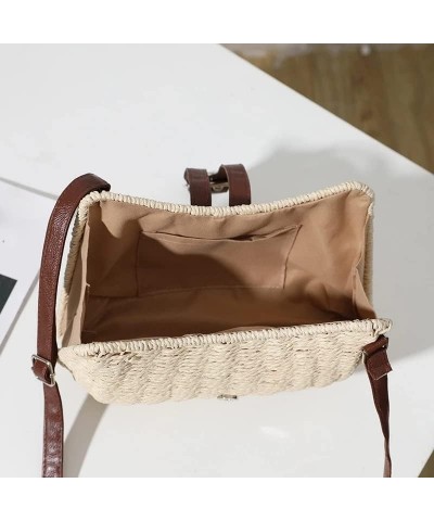 Women's Summer -Shoulder Portable Bag Woven Bag Messenger Rattan Bag (Color : Argento, Size : Talla ?nica) Talla ?nica D $58....