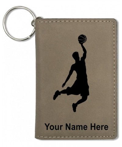 ID Holder Wallet, Basketball Slam Dunk Man, Personalized Engraving Included (Teal) Light Brown $15.11 Wallets