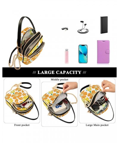 Women Crossbody Handbag Tropical Flower Pattern Quilted Chain Bag $10.66 Crossbody Bags