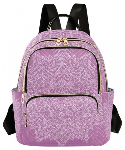 Mini Backpack Purse for Women Lightweight Girls Small Size Purple Flower Mandala School Teens College Traveling Medium $19.13...