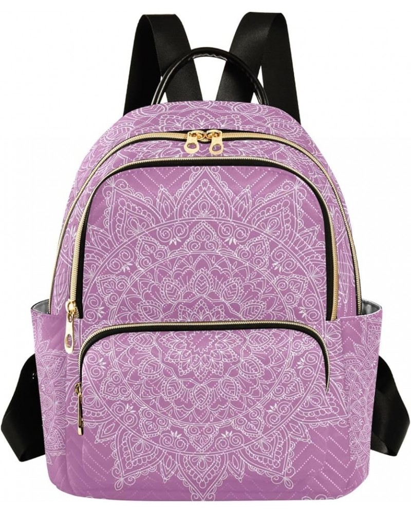 Mini Backpack Purse for Women Lightweight Girls Small Size Purple Flower Mandala School Teens College Traveling Medium $19.13...