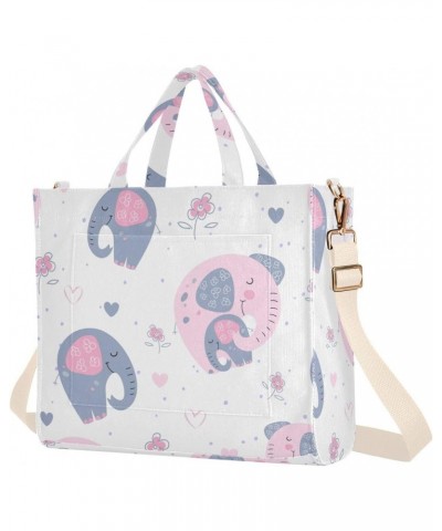 Elephants in Flower Dresses Corduroy Handbag - Fashionable, Unique, and Versatile Shoulder Bag Beige straps $16.16 Shoulder Bags