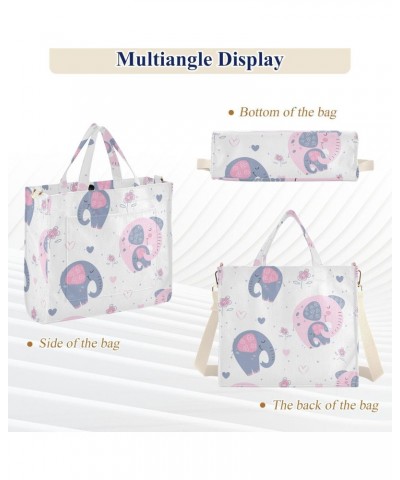 Elephants in Flower Dresses Corduroy Handbag - Fashionable, Unique, and Versatile Shoulder Bag Beige straps $16.16 Shoulder Bags