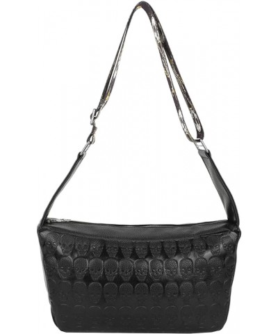 Women Small Purses and Handbags Skull Tassel Satchel PU Shoulder Crossbody Tote Bag Black Black $48.95 Totes