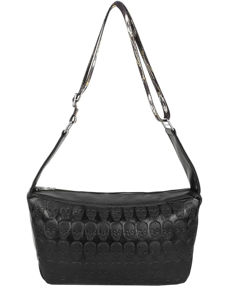 Women Small Purses and Handbags Skull Tassel Satchel PU Shoulder Crossbody Tote Bag Black Black $48.95 Totes