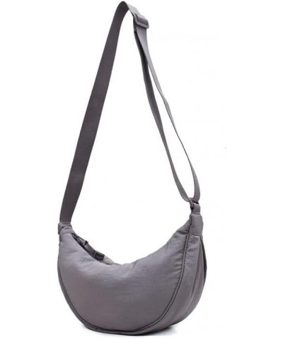 Half Moon Bag Women's and men's Sling crossbody bag Grey $11.21 Crossbody Bags