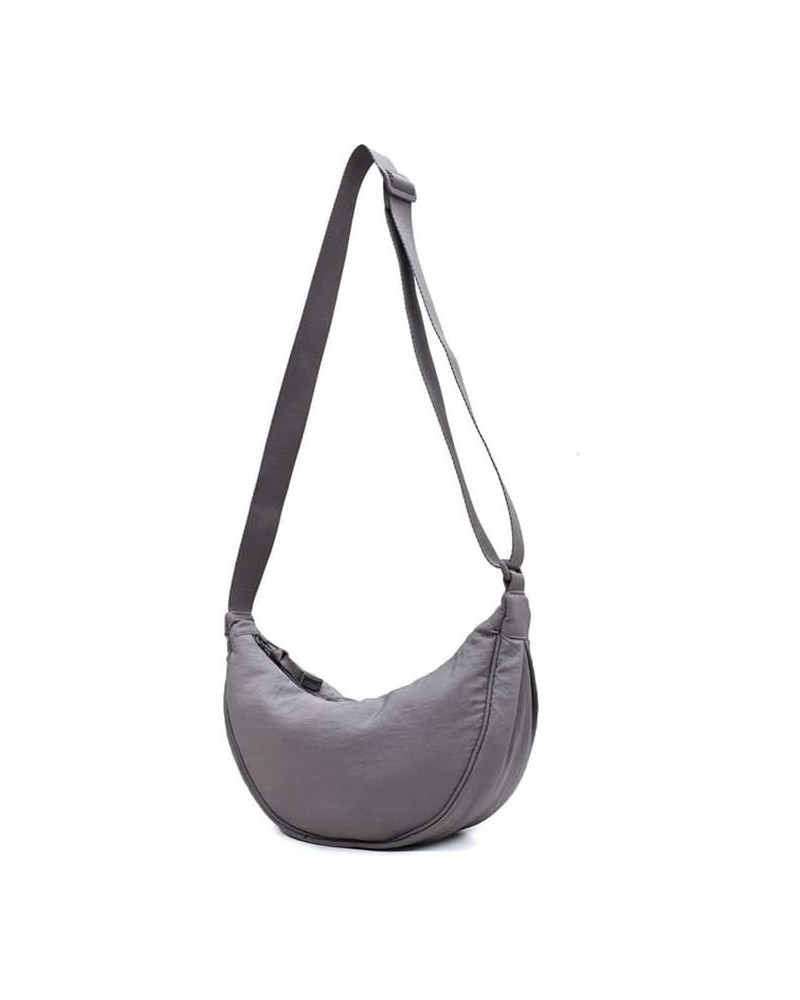 Half Moon Bag Women's and men's Sling crossbody bag Grey $11.21 Crossbody Bags