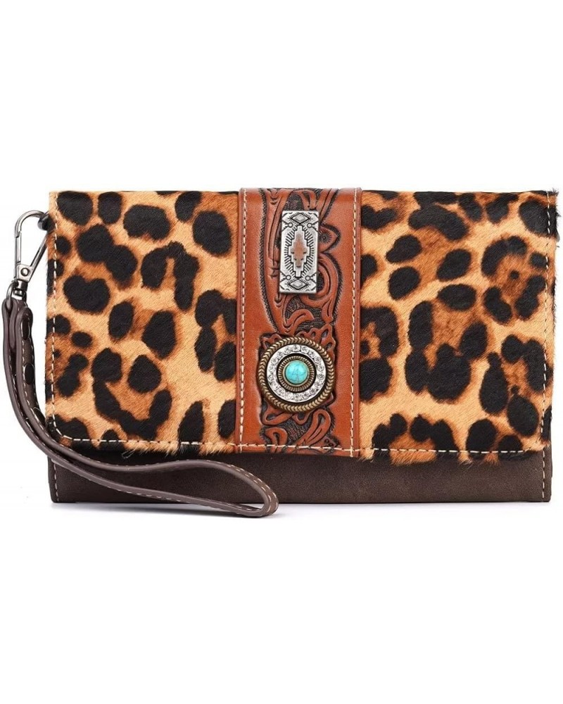 Wallet Western Crossbody Bag Shoulder Bag for Women Turquoise Leopard $18.87 Shoulder Bags