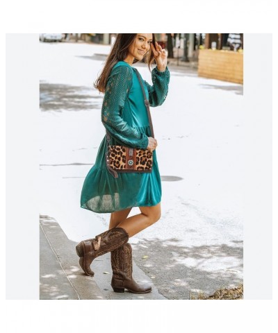 Wallet Western Crossbody Bag Shoulder Bag for Women Turquoise Leopard $18.87 Shoulder Bags