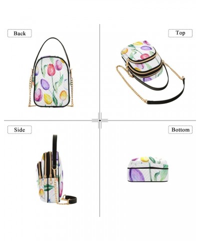 Cell Phone Purse Watercolor Rainbow Tulip Crossbody Handbag Durable Shoulder Bag Sturdy Travel Pouch Compact Chic Bag for Wom...