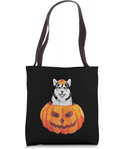 Alaskan Malamute Pumpkin Mally Dog Halloween Tote Bag $13.51 Totes