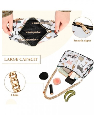 Farm Animals Handbags for Women Chain Shoulder Bag with Zipper Womens Tote Clutch Purses $16.49 Shoulder Bags