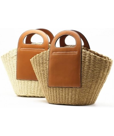 Handmade Straw Bag Hand-held Straw Woven Bag Woven Women's Bag (Color : D, Size : 22 * 25 * 45cm) D $135.12 Shoulder Bags