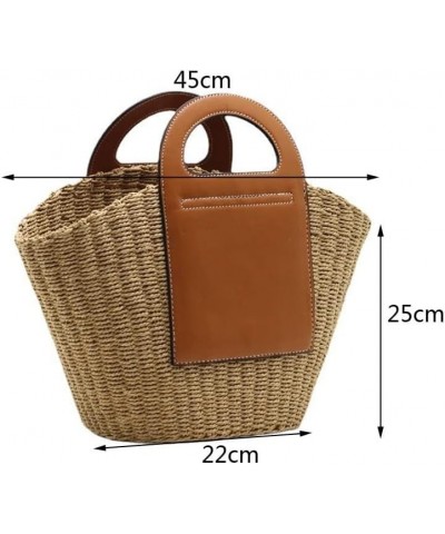 Handmade Straw Bag Hand-held Straw Woven Bag Woven Women's Bag (Color : D, Size : 22 * 25 * 45cm) D $135.12 Shoulder Bags