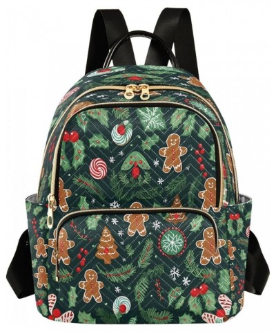 Happy Snowman Pine Tree Green Xmas Women Backpack Purse Ladies Fashion Shoulder Bag Daypack Travel Bag 7.5L Small $17.66 Back...