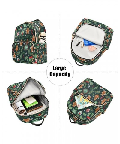 Happy Snowman Pine Tree Green Xmas Women Backpack Purse Ladies Fashion Shoulder Bag Daypack Travel Bag 7.5L Small $17.66 Back...