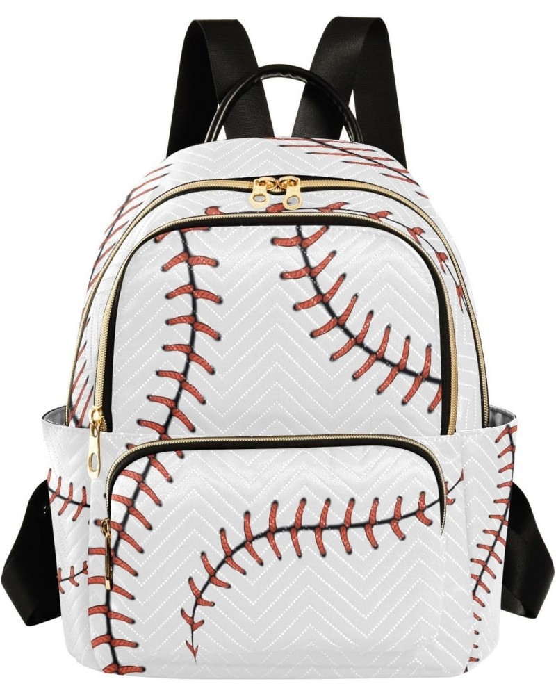 Funny Baseball Ball White Women Backpack Purse Ladies Fashion Shoulder Bag Daypack Travel Bag 7.5L $12.71 Backpacks