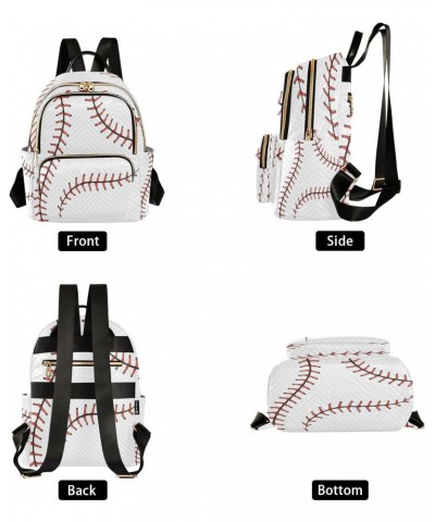 Funny Baseball Ball White Women Backpack Purse Ladies Fashion Shoulder Bag Daypack Travel Bag 7.5L $12.71 Backpacks