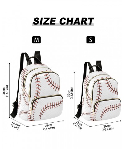 Funny Baseball Ball White Women Backpack Purse Ladies Fashion Shoulder Bag Daypack Travel Bag 7.5L $12.71 Backpacks