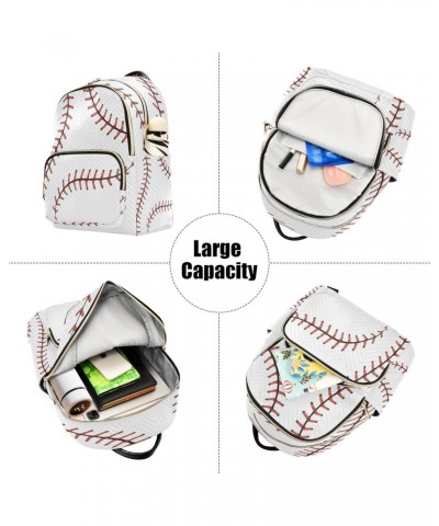 Funny Baseball Ball White Women Backpack Purse Ladies Fashion Shoulder Bag Daypack Travel Bag 7.5L $12.71 Backpacks