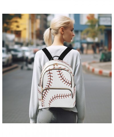 Funny Baseball Ball White Women Backpack Purse Ladies Fashion Shoulder Bag Daypack Travel Bag 7.5L $12.71 Backpacks