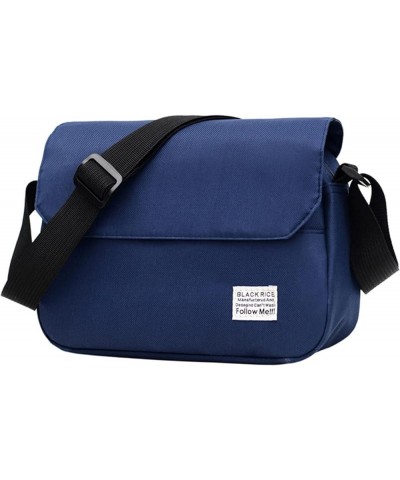 Men Women Shoulder Bag Unisex Crossbody Bag Large Capacity Nylon Bag Blue $27.63 Crossbody Bags