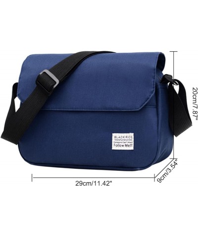 Men Women Shoulder Bag Unisex Crossbody Bag Large Capacity Nylon Bag Blue $27.63 Crossbody Bags