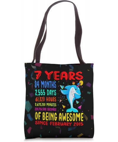 7 Years Of Being Awesome 7th Birthday Kid Dabbing Sharkicorn Tote Bag $11.49 Totes