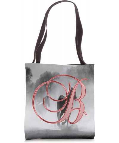 B Red Horse Herd Animal Equine Initial Monogram Letter Name Tote Bag $10.05 Totes