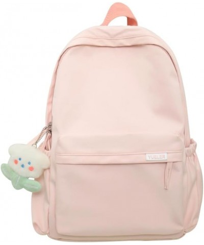 Kawaii Backpack with Cute Accessory Spacious Travel Rucksack Multiple Compartments (Pink) Pink $15.05 Backpacks