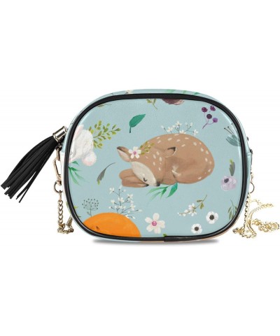 Women's Animal Fox Flowers Crossbody Bag Fashion Purses Bag Cross Body Bag Shoulder Handbag with Adjustable Chain Strap $13.6...