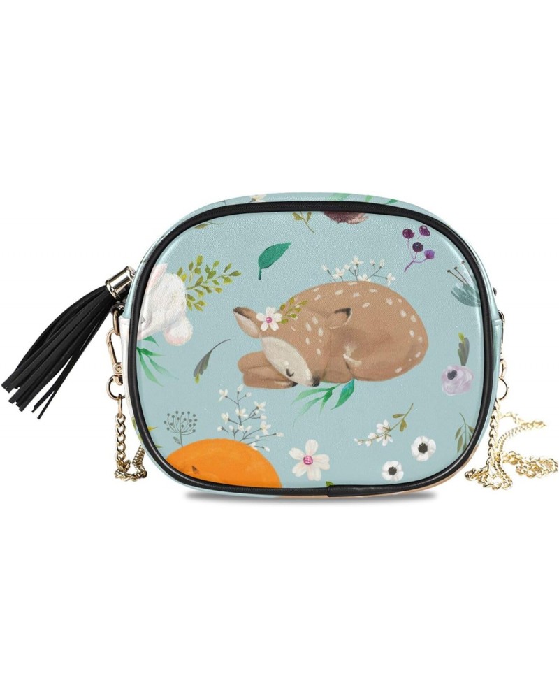 Women's Animal Fox Flowers Crossbody Bag Fashion Purses Bag Cross Body Bag Shoulder Handbag with Adjustable Chain Strap $13.6...