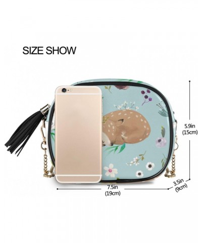 Women's Animal Fox Flowers Crossbody Bag Fashion Purses Bag Cross Body Bag Shoulder Handbag with Adjustable Chain Strap $13.6...